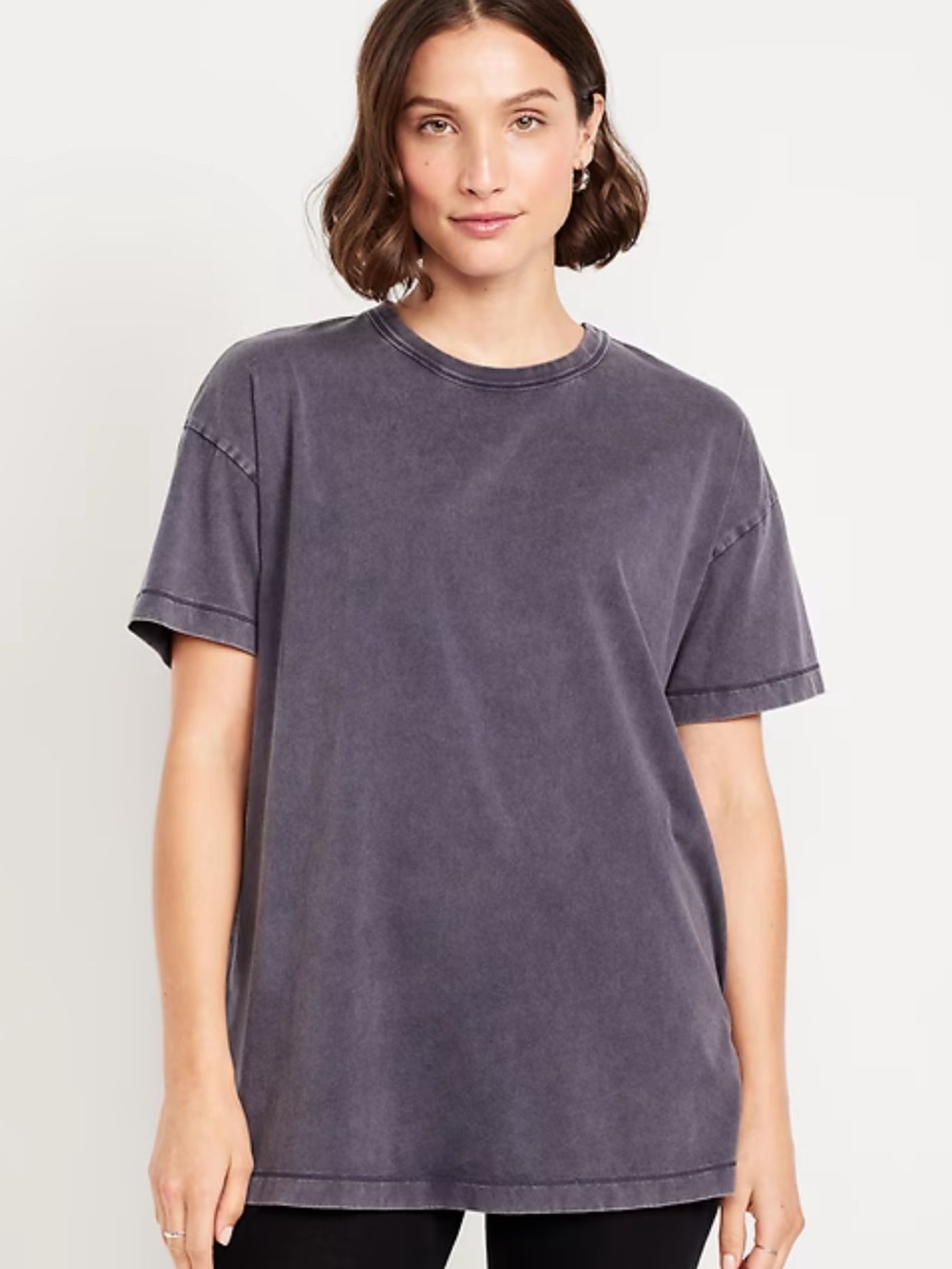 Old Navy Oversized Everywear Tunic T-Shirt - Small Tall Acid Wash Purple/Navy